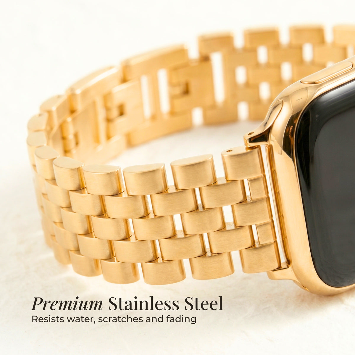 Pulseira de Luxo Dourada Chic para Apple Watch