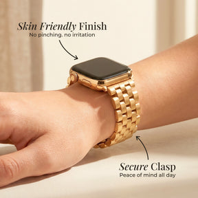 Pulseira de Luxo Dourada Chic para Apple Watch
