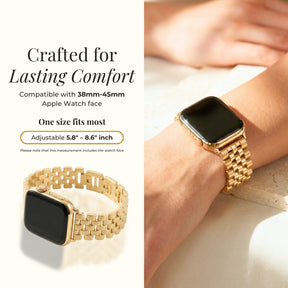 Pulseira de Luxo Dourada Chic para Apple Watch