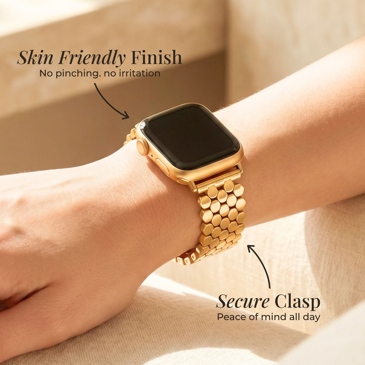 Pulseira de Luxo Golden Honeycomb para Apple Watch