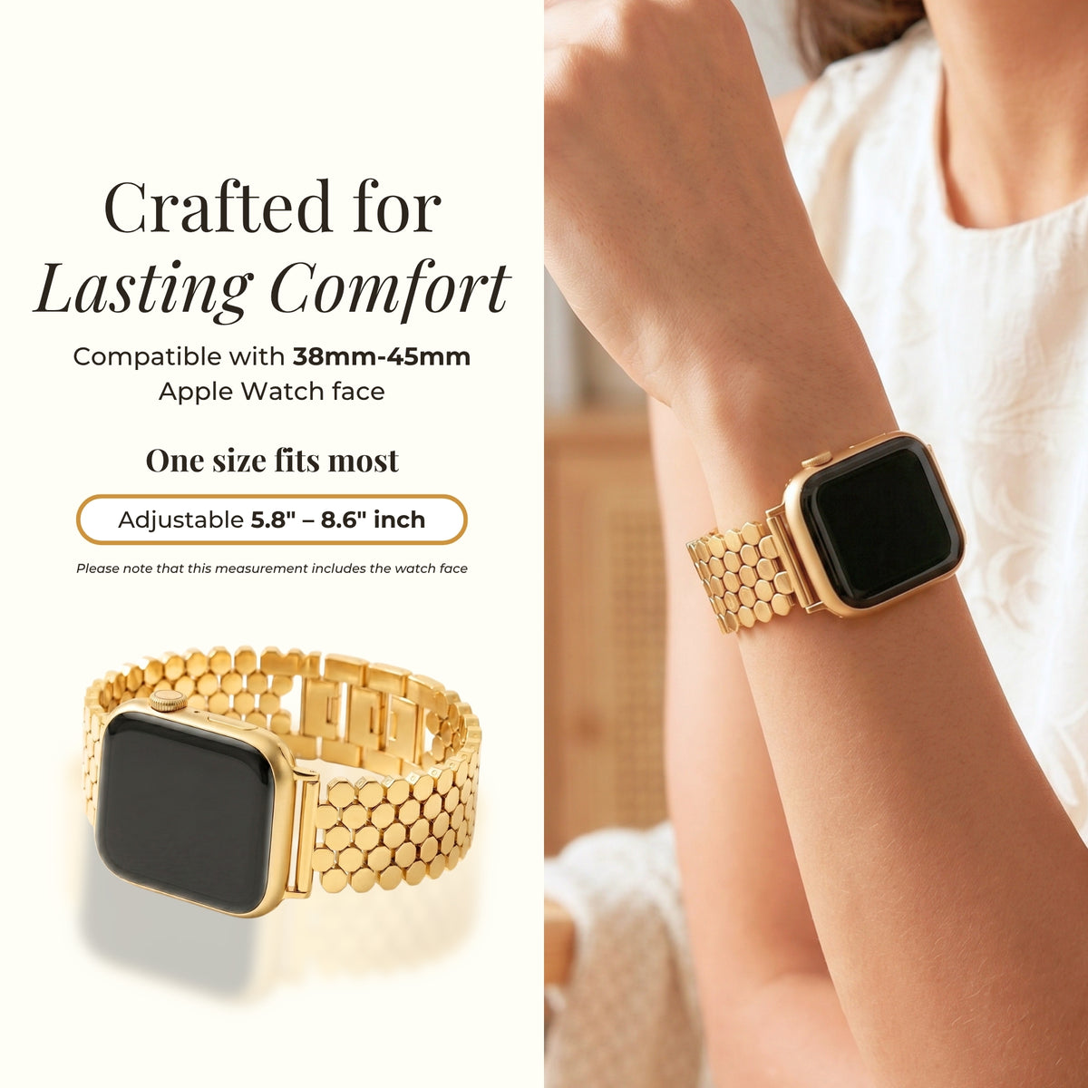 Pulseira de Luxo Golden Honeycomb para Apple Watch