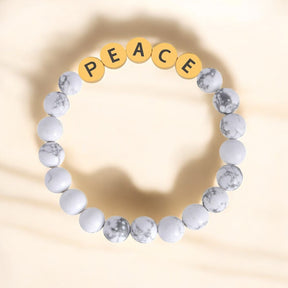 Pulseira de Inspiração Paz Howlite