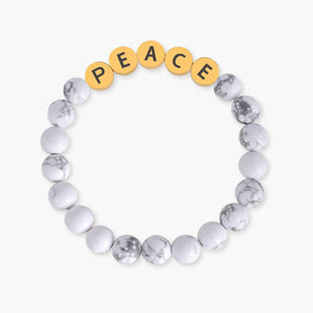 Pulseira de Inspiração Paz Howlite