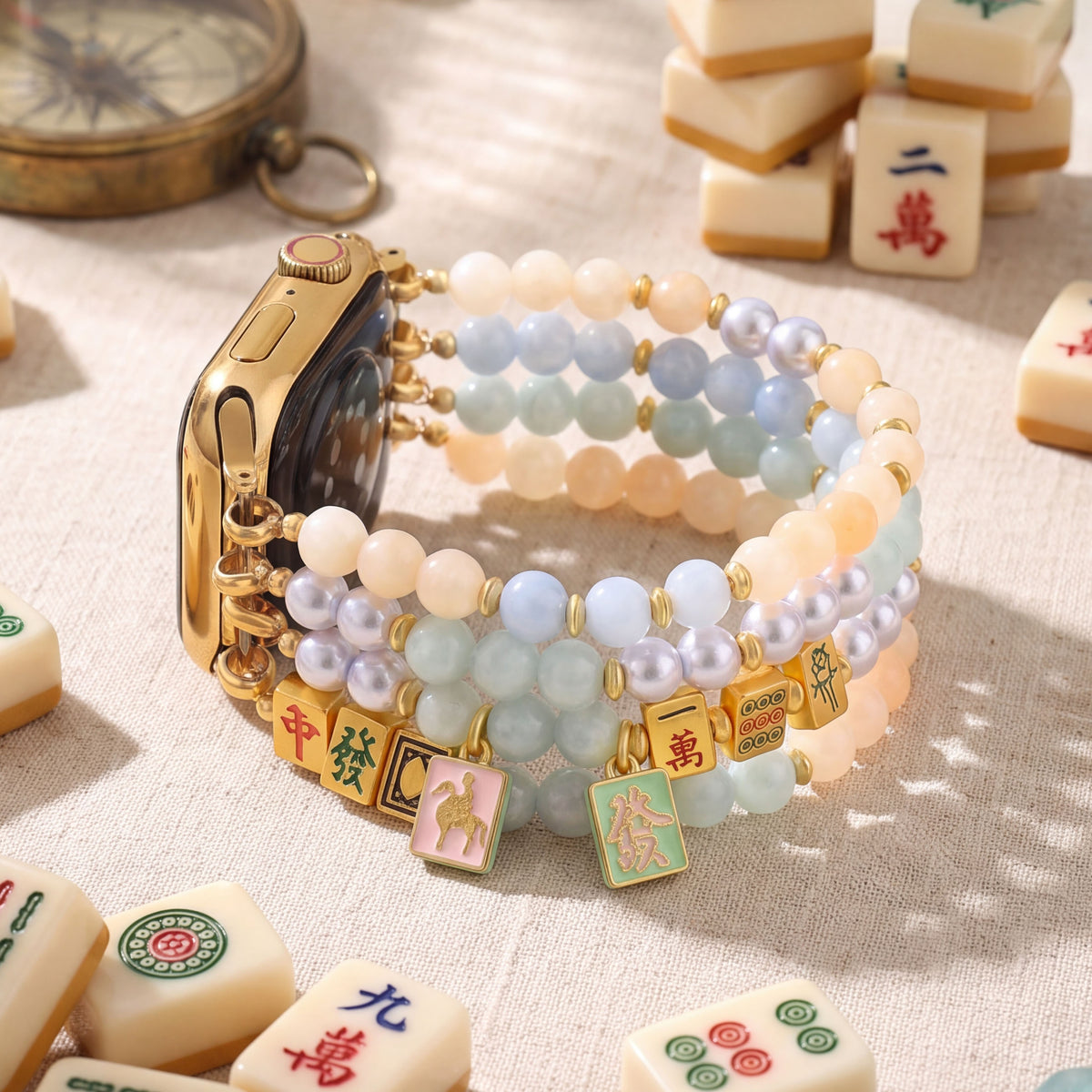 Bracelete elástica Lucky Mahjong para Apple Watch
