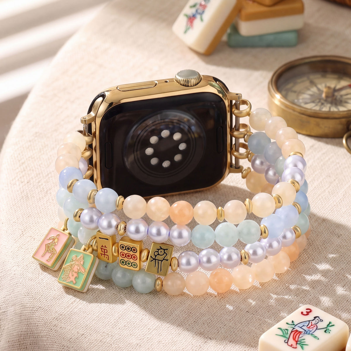Bracelete elástica Lucky Mahjong para Apple Watch
