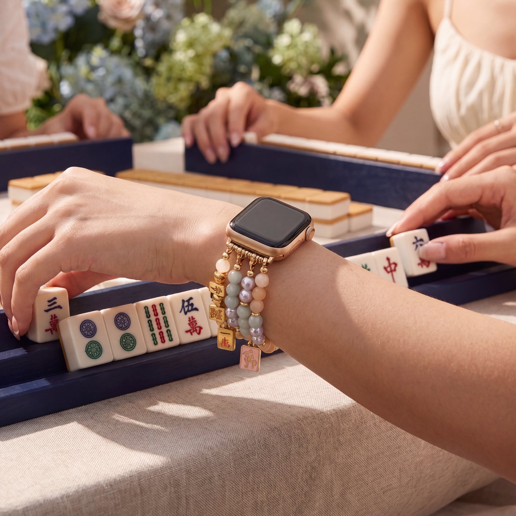 Bracelete elástica Lucky Mahjong para Apple Watch