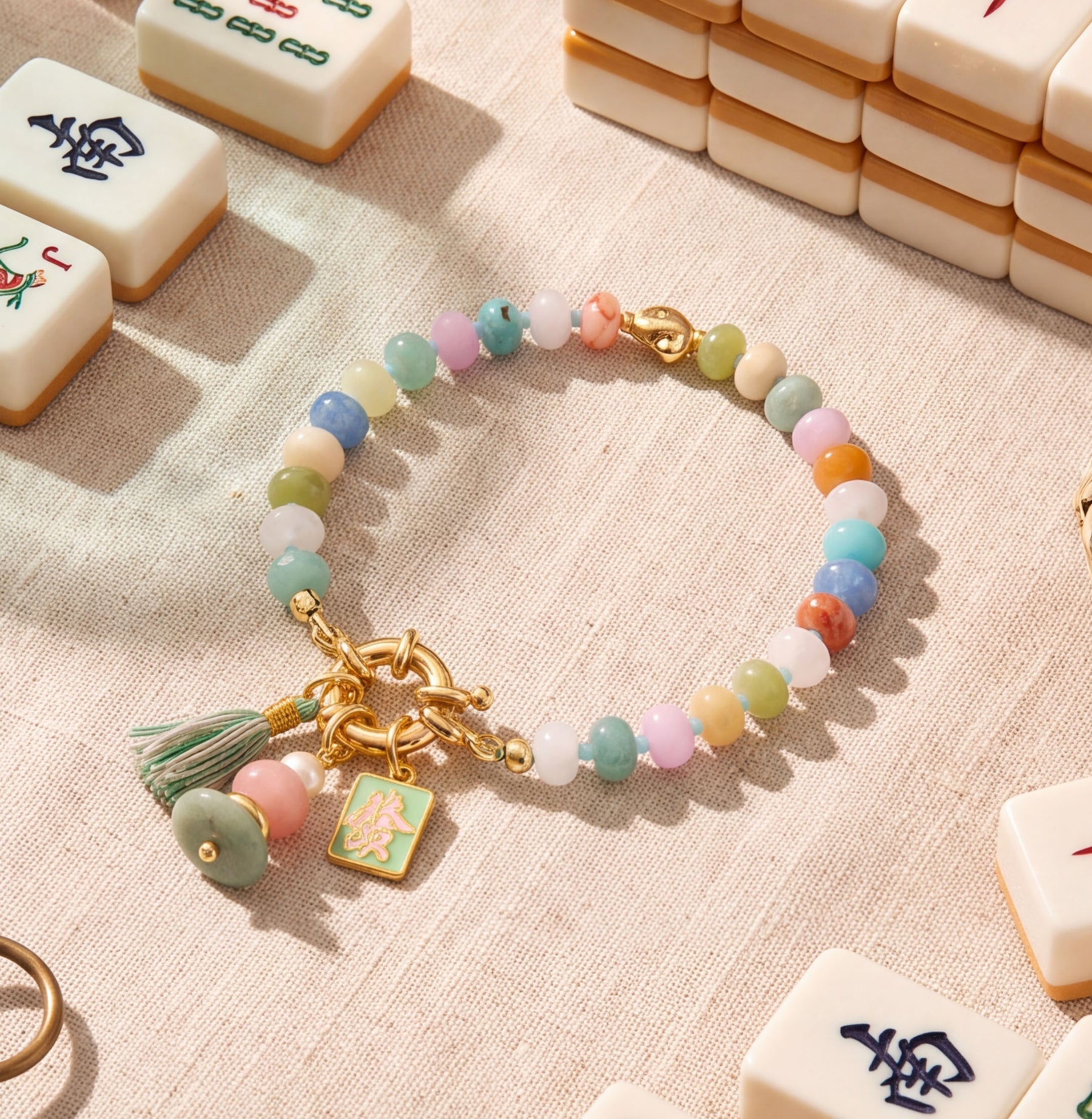 Pulseira da Sorte da Fortuna Mahjong