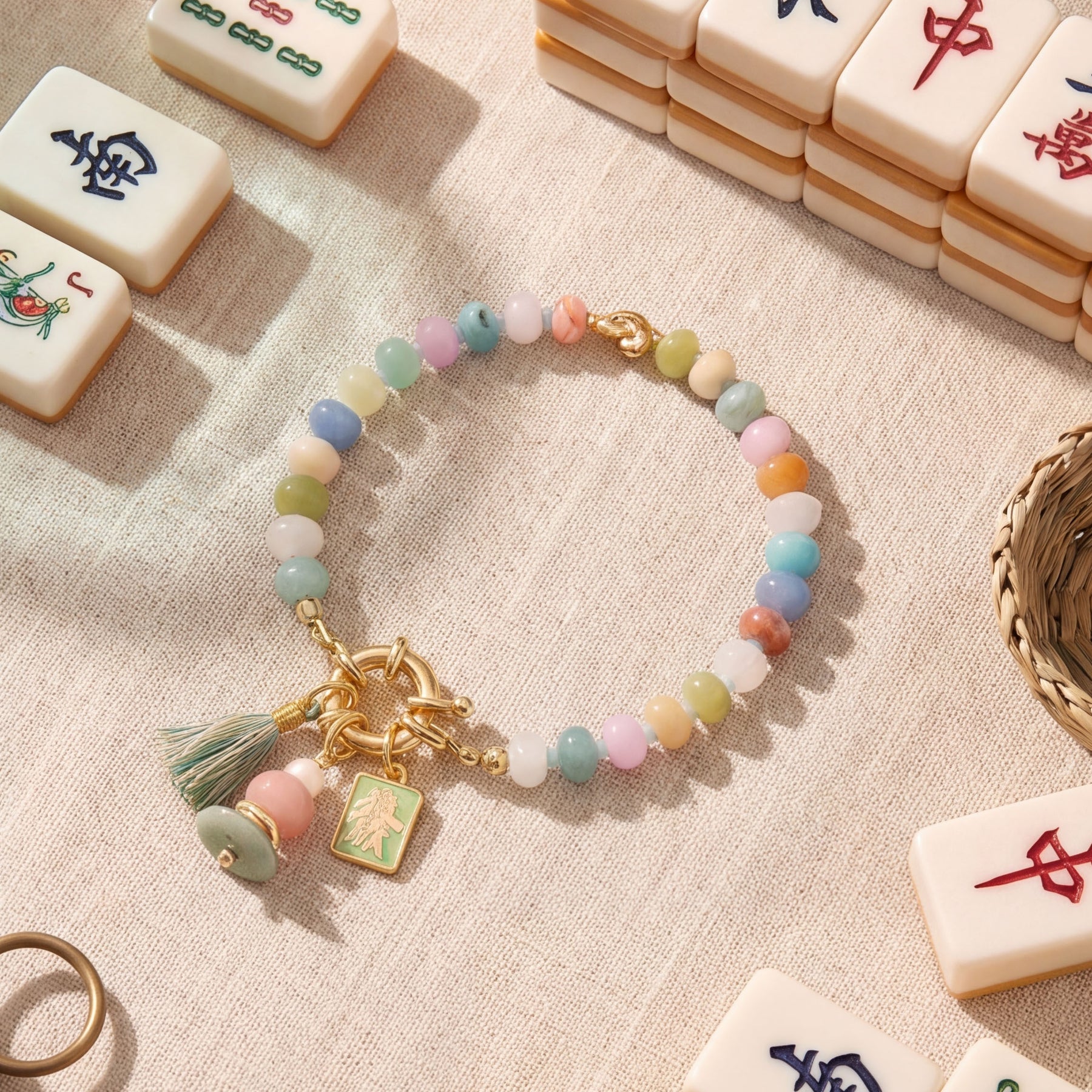 Pulseira da Sorte da Fortuna Mahjong
