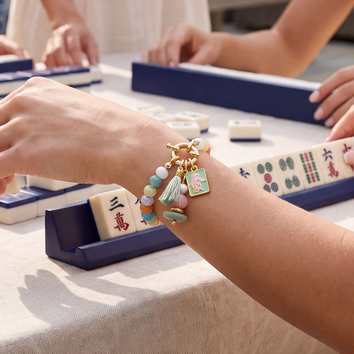 Pulseira da Sorte da Fortuna Mahjong