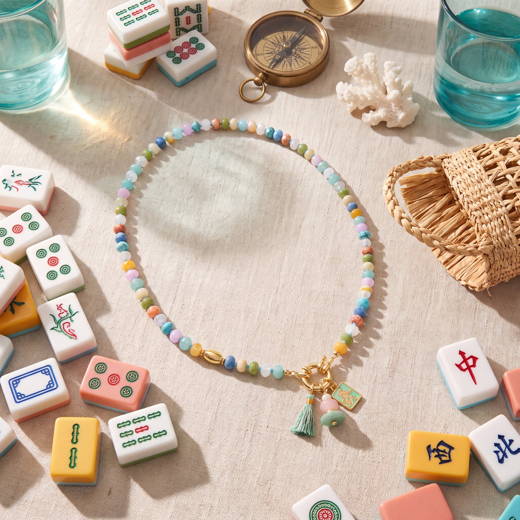 Colar da Sorte com Fortuna do Mahjong