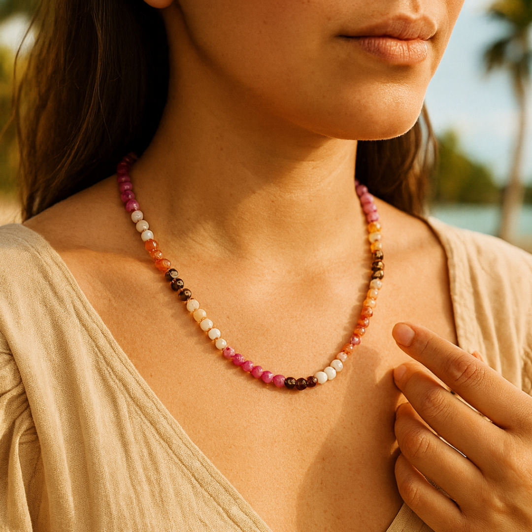 Colar de Pedra Ruby Blush