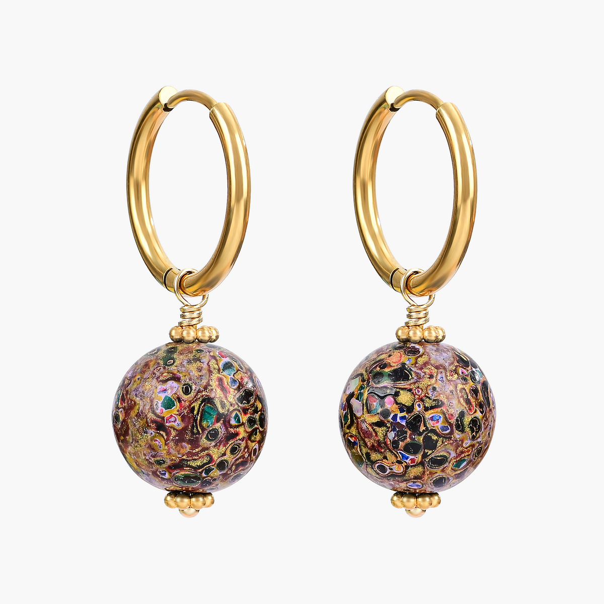 Brincos de Argola com Orbe Pontilhado Cosmic Bloom