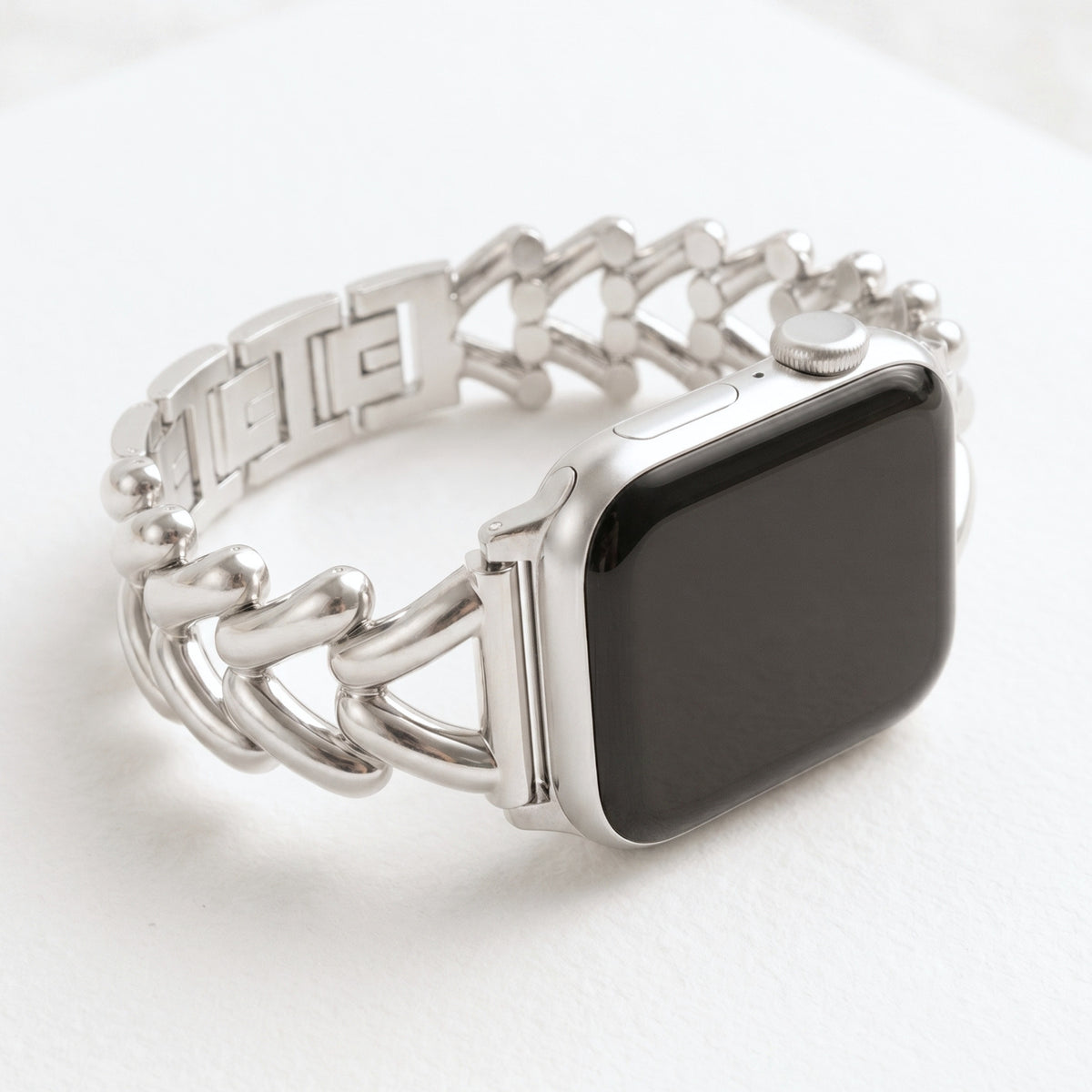 Pulseira de Luxo para Apple Watch em Trança de Platina