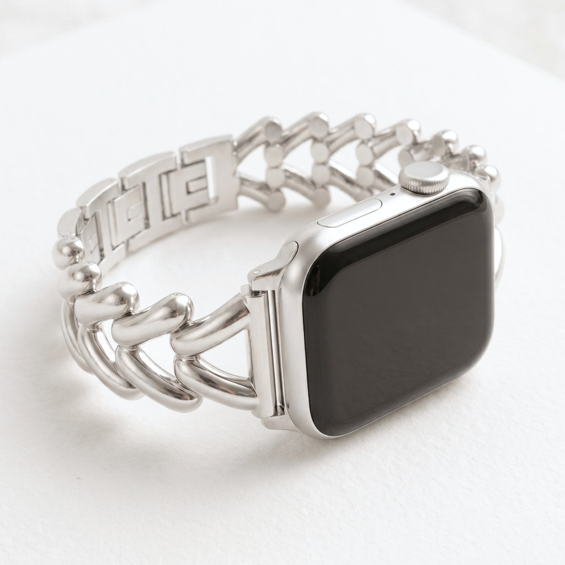Pulseira de Luxo para Apple Watch em Trança de Platina