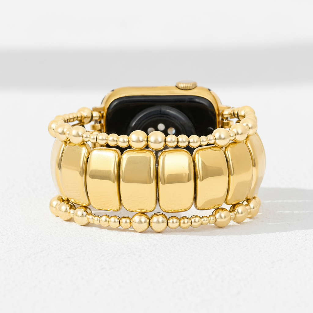 Correia Elástica Apple Watch Dourada Noir