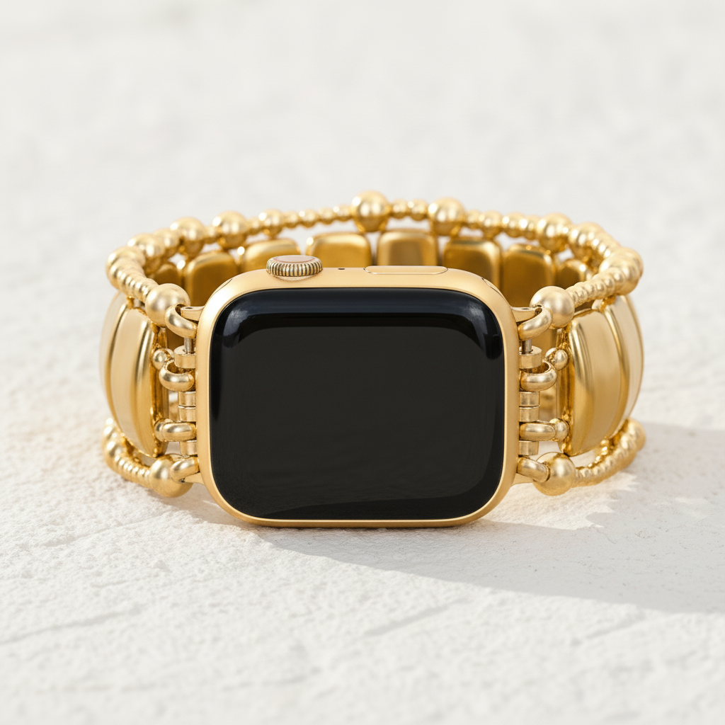 Correia Elástica Apple Watch Dourada Noir