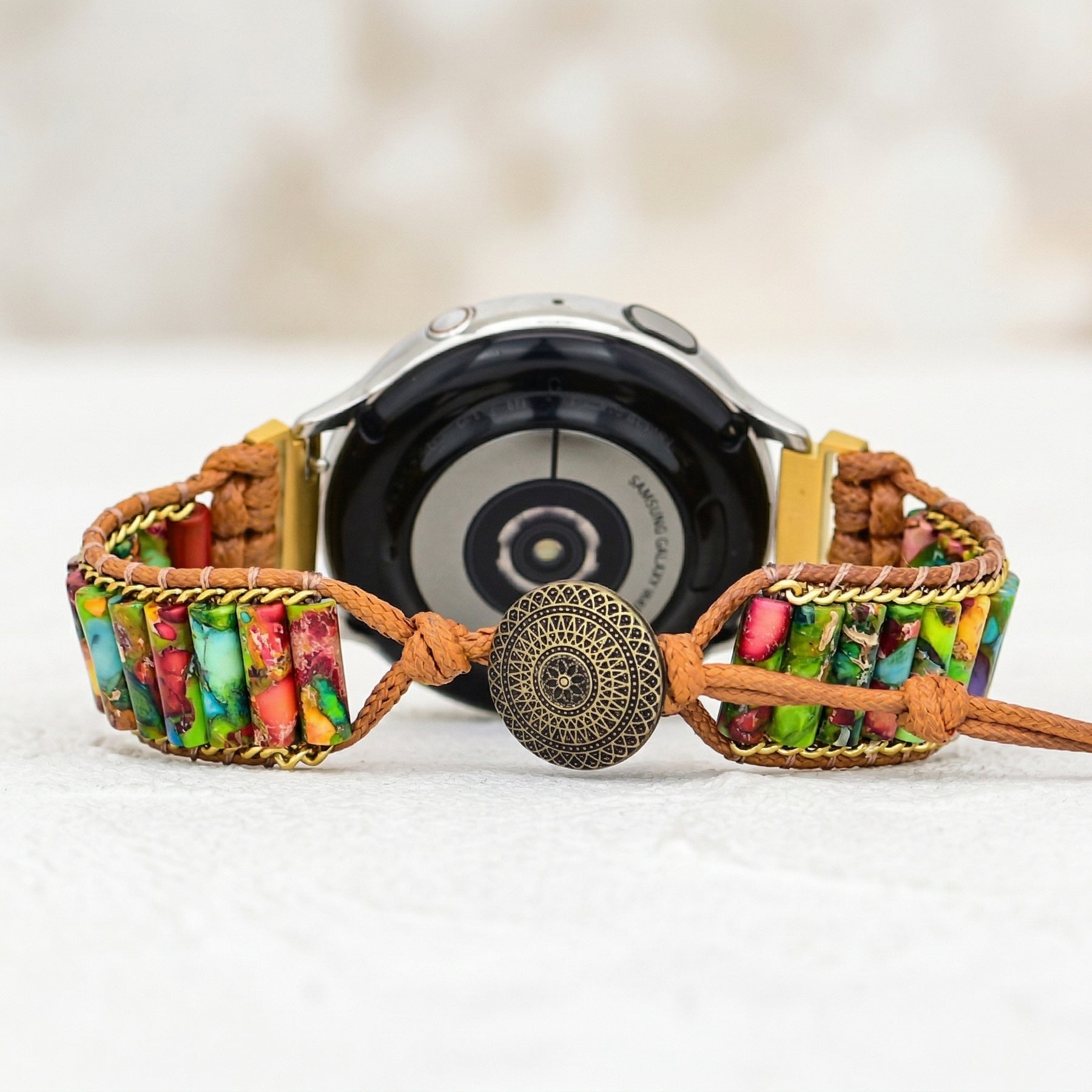 Pulseira para Samsung Galaxy Watch em Jaspe da Floresta Tropical