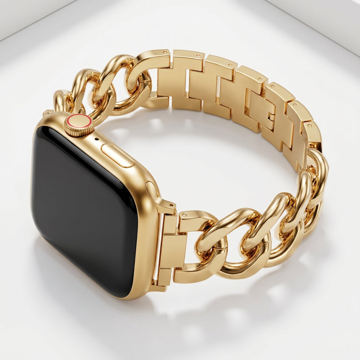 Pulseira Luxuosa Dourada Trançada para Apple Watch