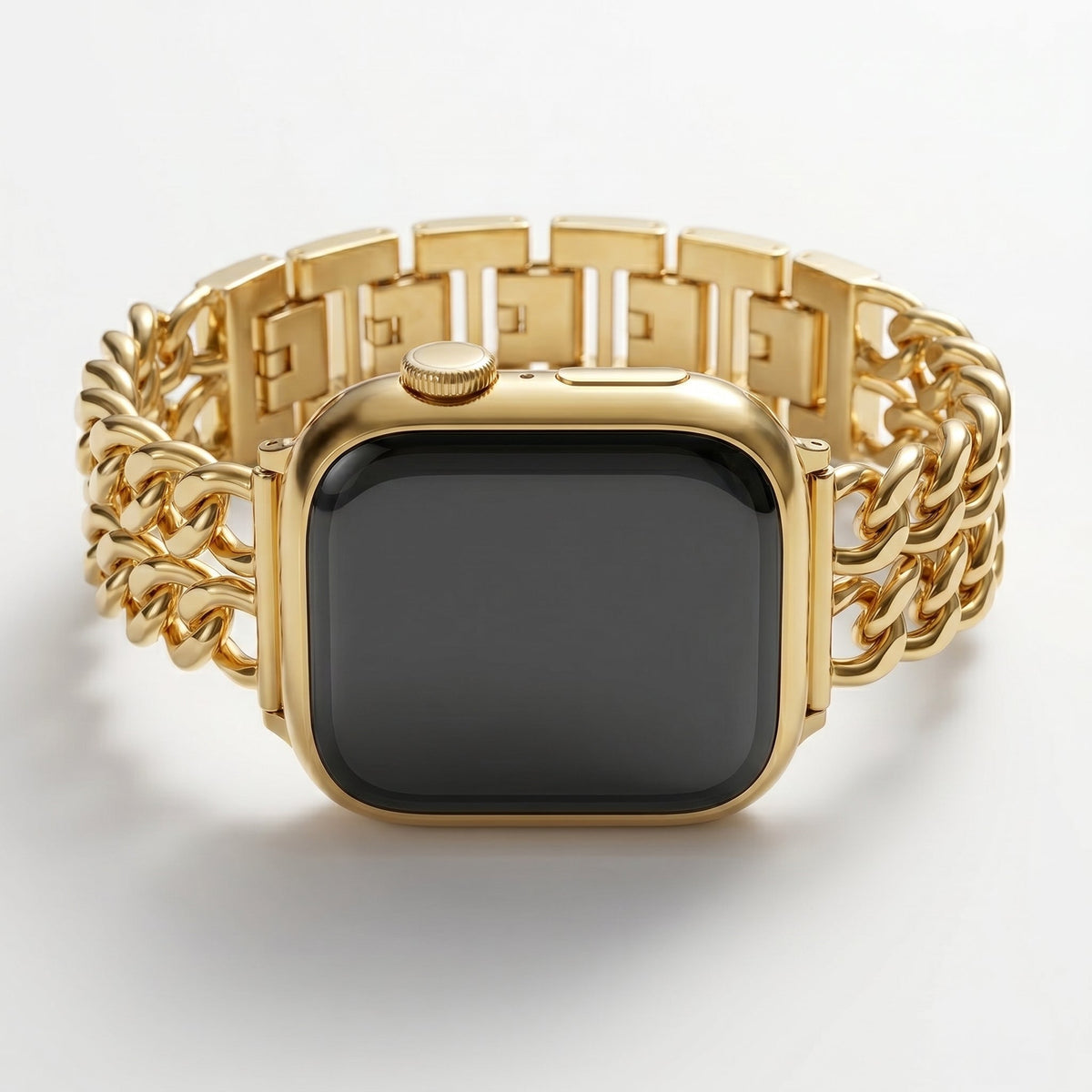 Pulseira Luxuosa Curva Dourada para Apple Watch