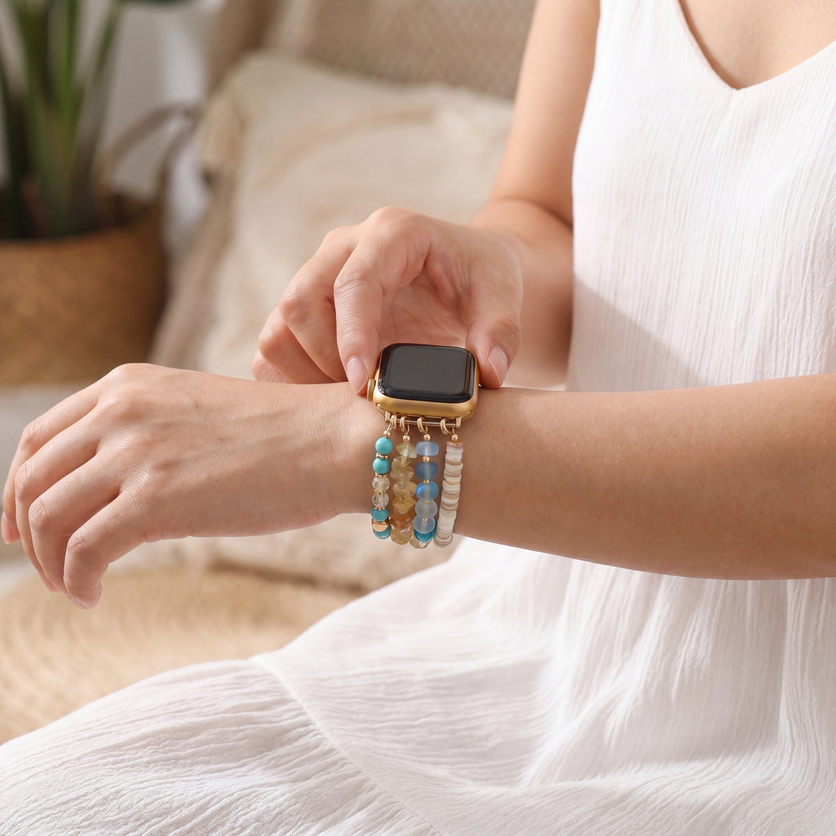 Pulseira elástica Apple Watch Seaside Glow
