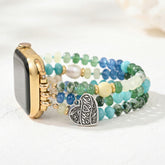 Pulseira elástica Jade Pearl Love MOM para Apple Watch