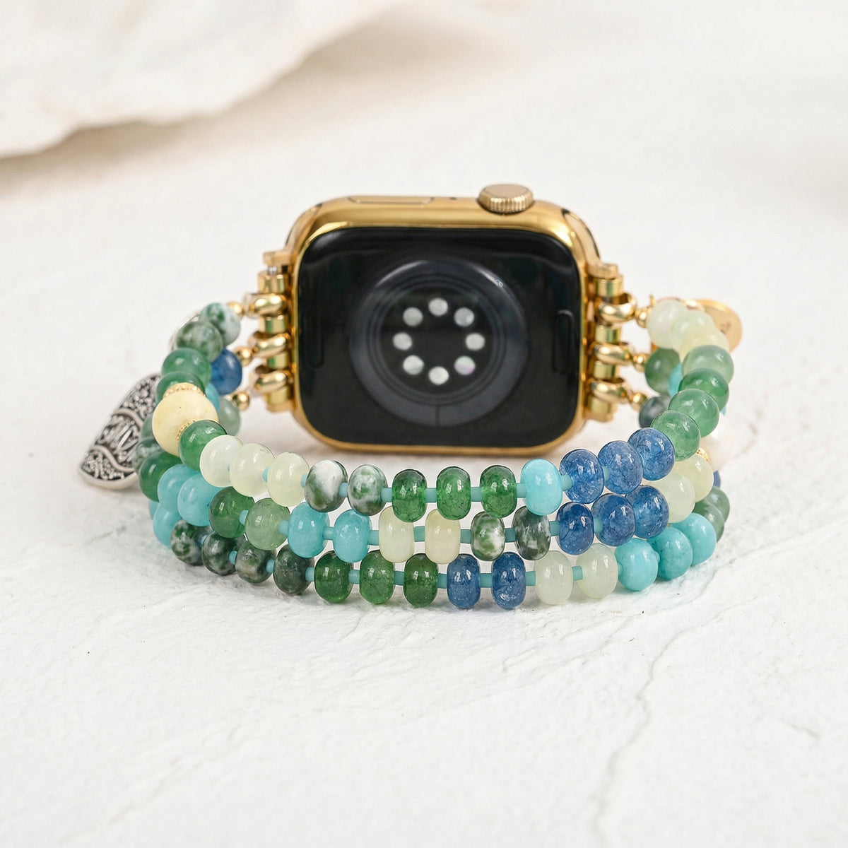 Pulseira elástica Jade Pearl Love MOM para Apple Watch