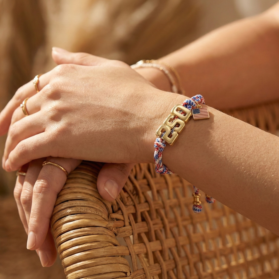 Pulseira em cordão comemorativa do 250.º aniversário da América