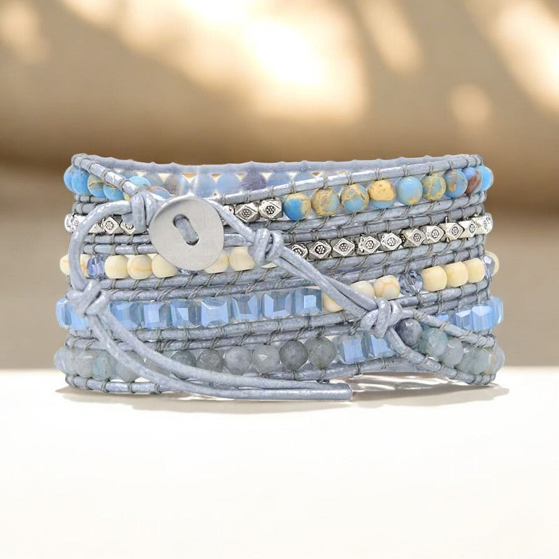 Pulseira Envolvente de Prata Rainha Topázio Curativo