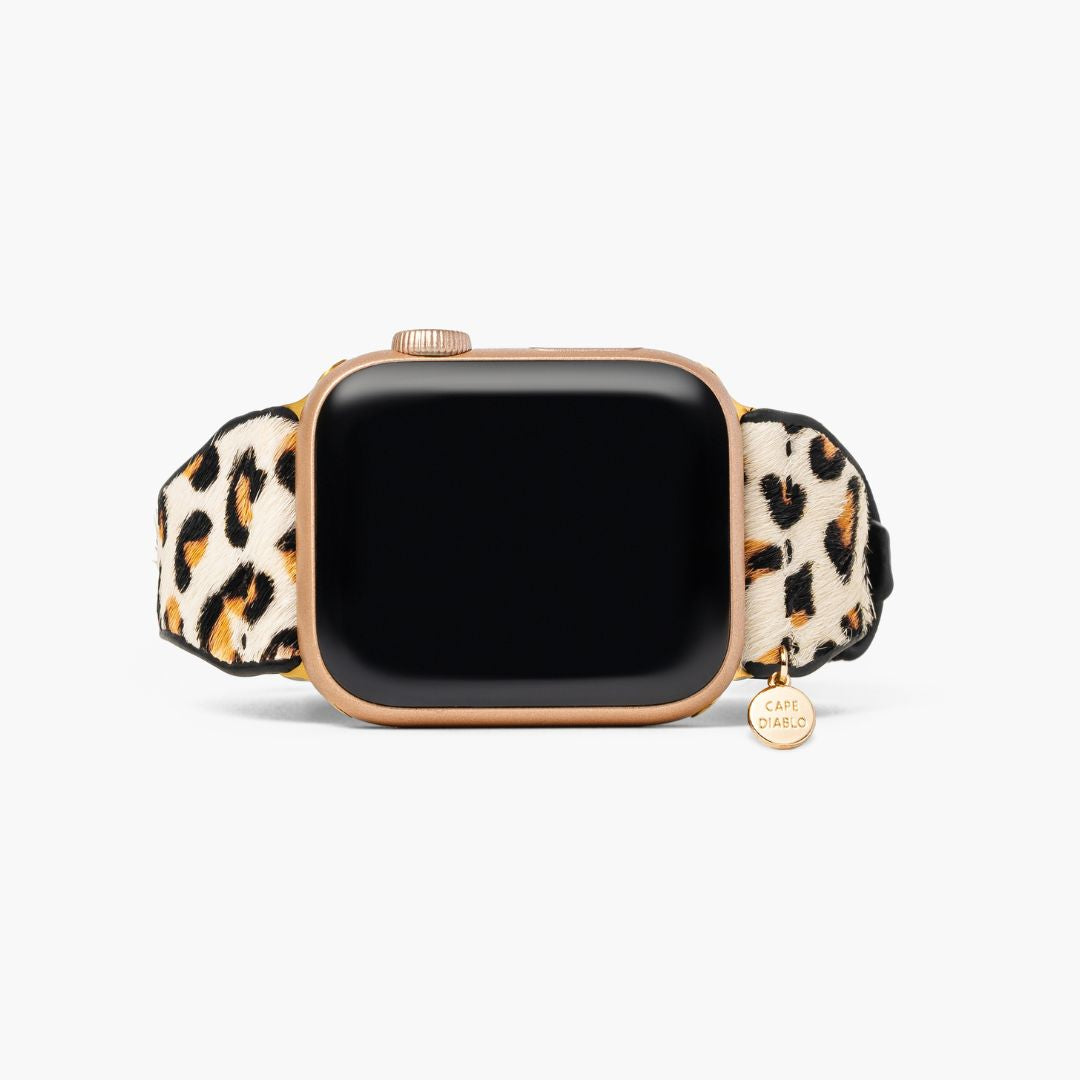 Pulseira de relógio de couro Apple felino marfim