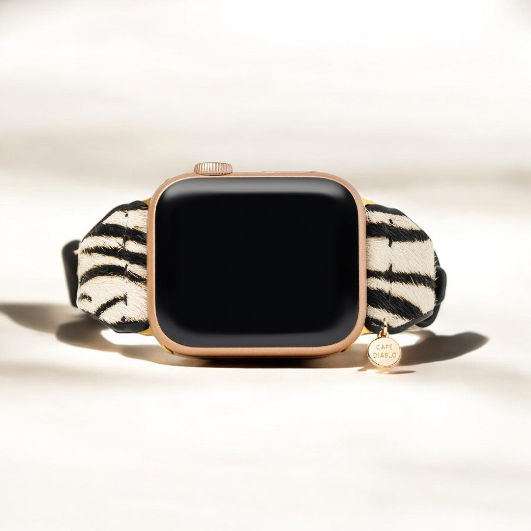 Correia de Couro Zebra Luxe para Apple Watch