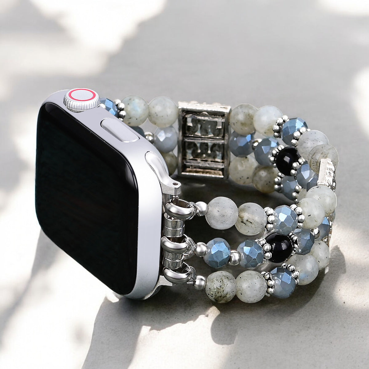 Pulseira Elástica Artesanal de Labradorite Índigo para Apple Watch