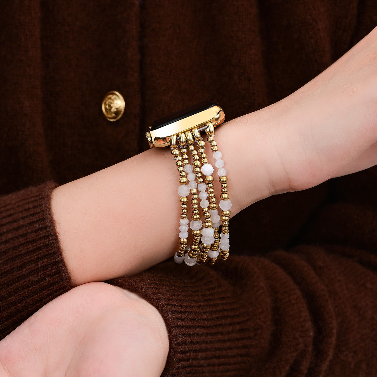 Pulseira elástica Golden Halo Moonstone para Apple Watch