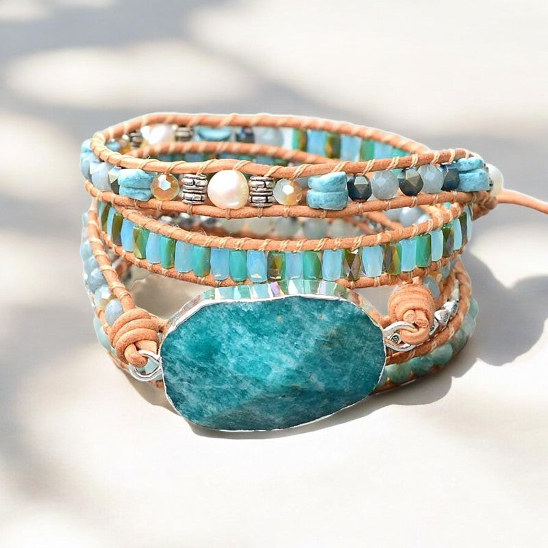 Pulseira Envolvente Amazonite Céu na Terra