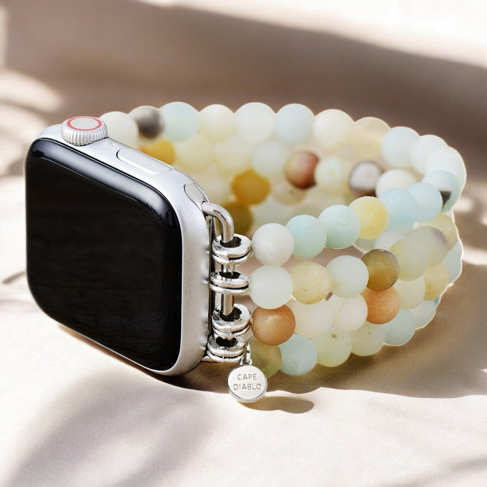 Pulseira elástica de jaspe amazonite para Apple Watch