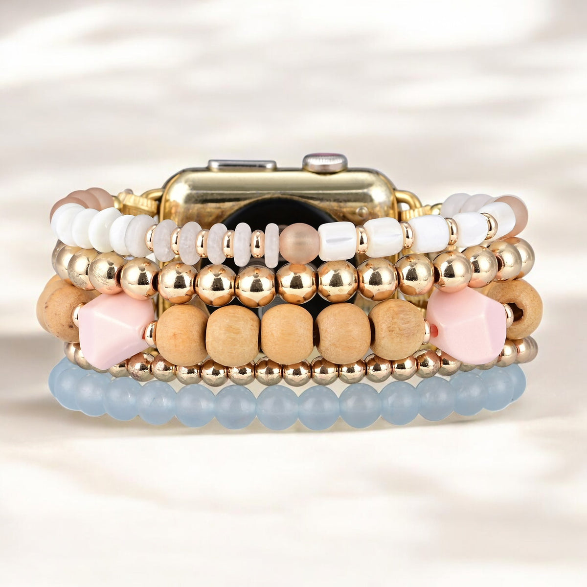 Pulseira elástica para Apple Watch com névoa de damasco