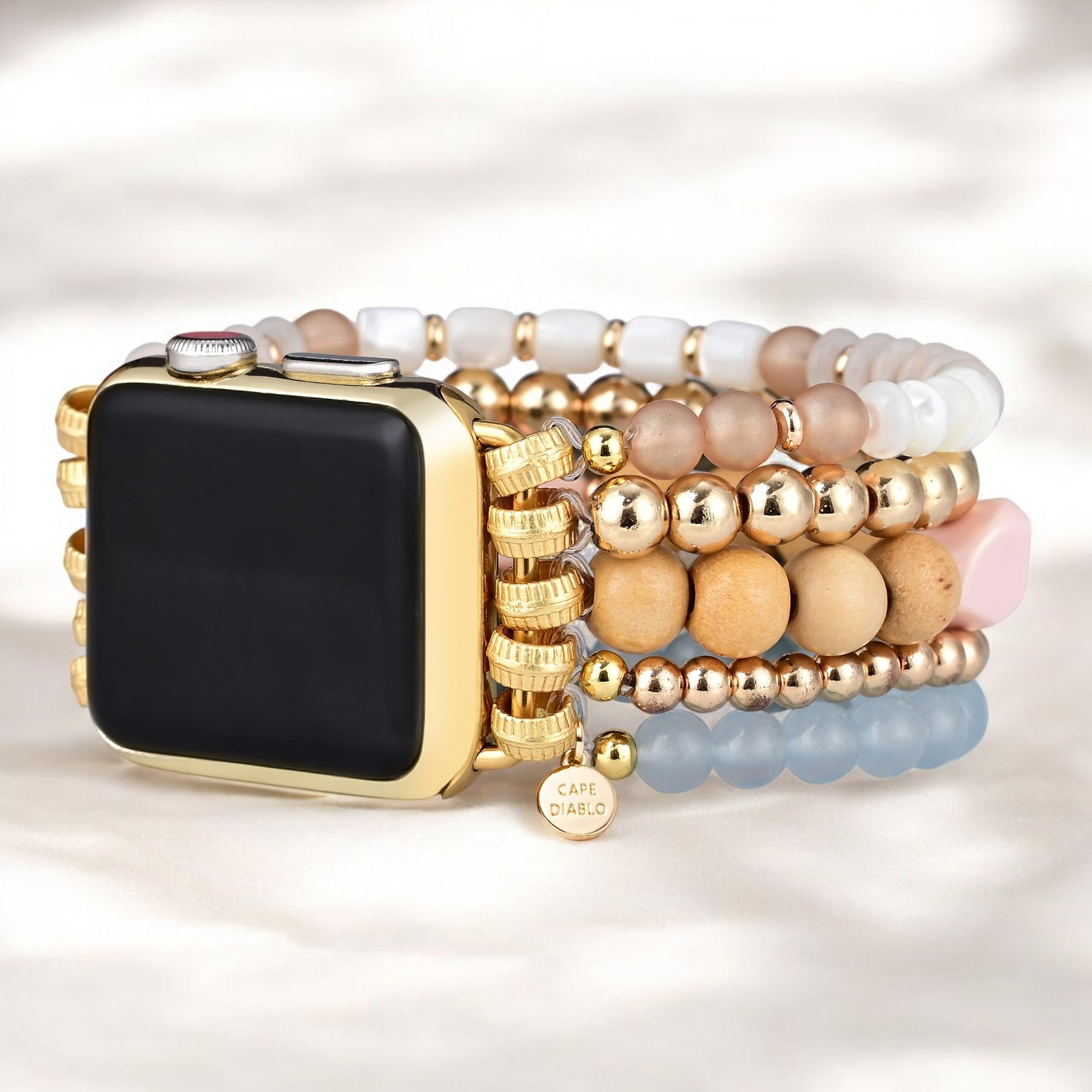 Pulseira elástica para Apple Watch com névoa de damasco