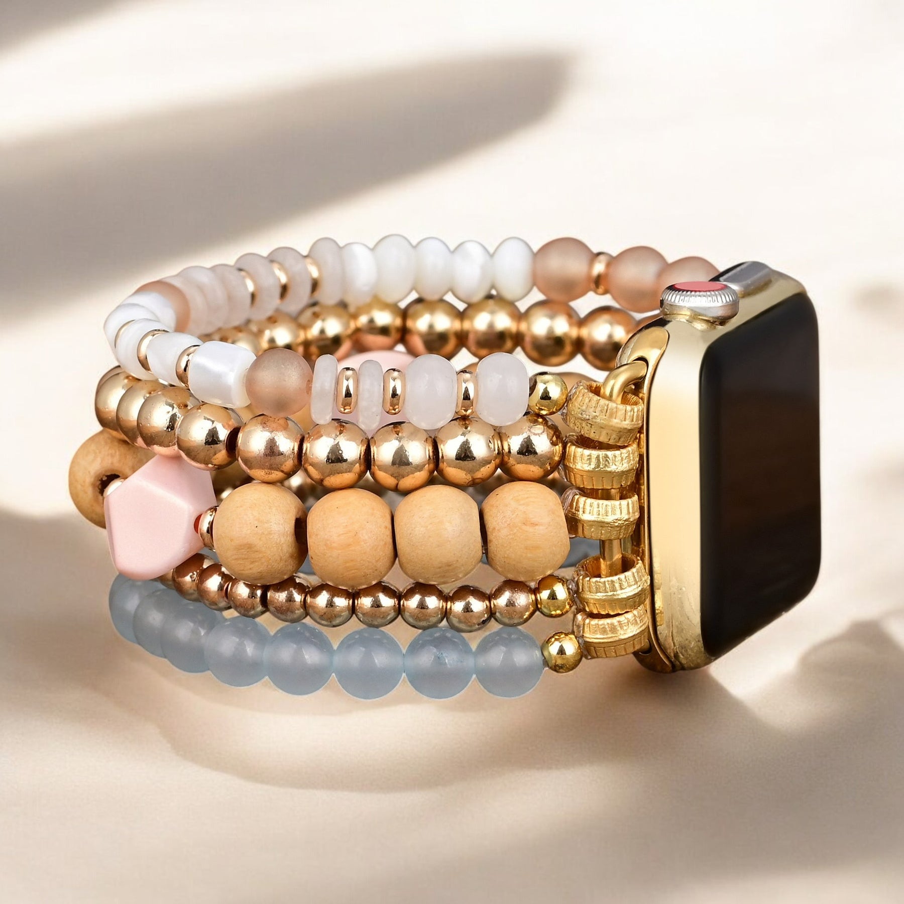 Pulseira elástica para Apple Watch com névoa de damasco