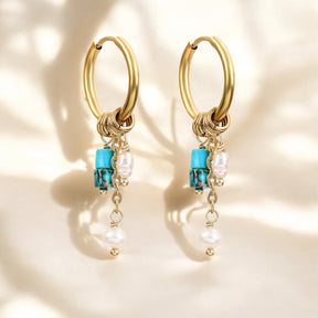 Brincos de Argola Golden Sky Bloom Drop