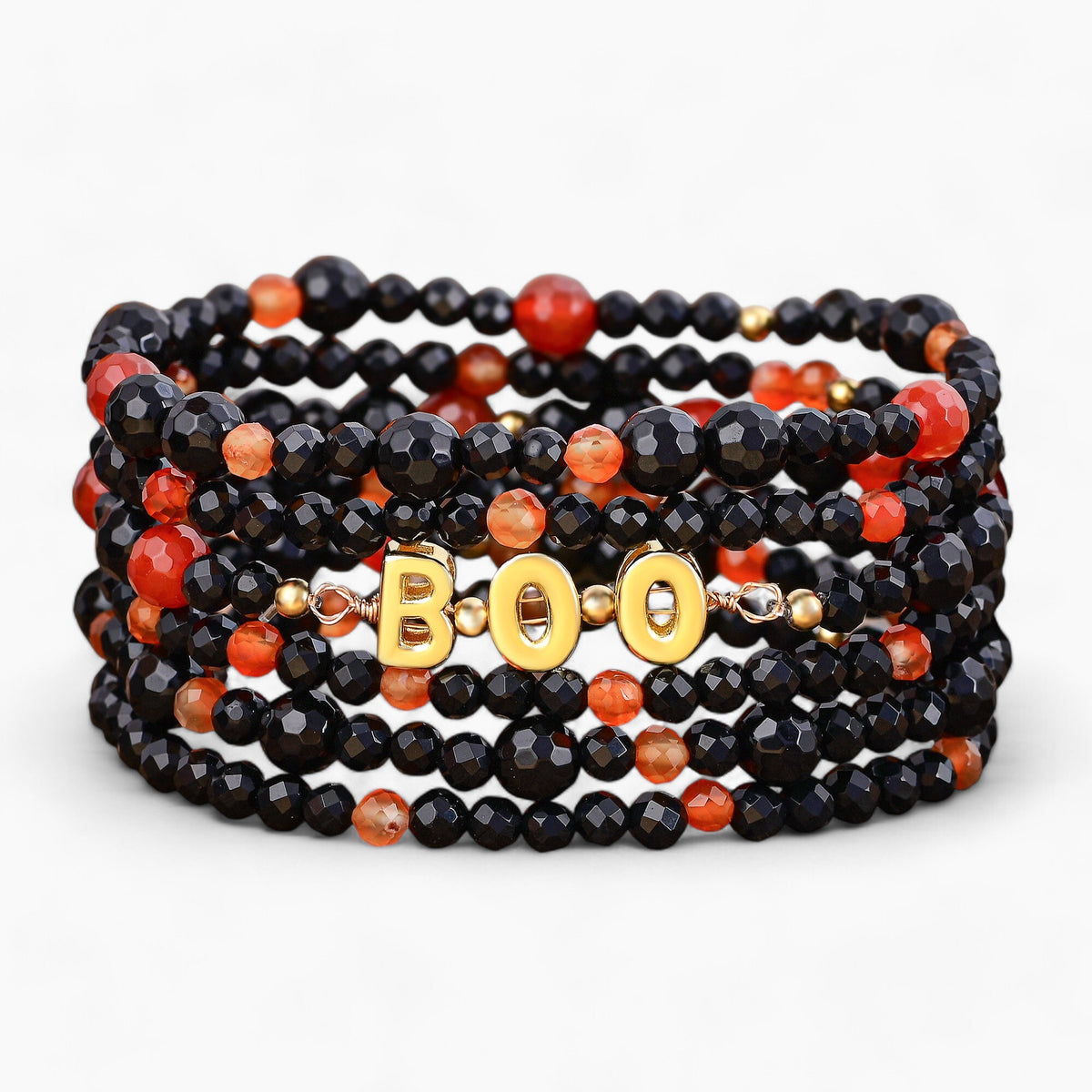 Conjunto de pulseiras de abóbora de Halloween