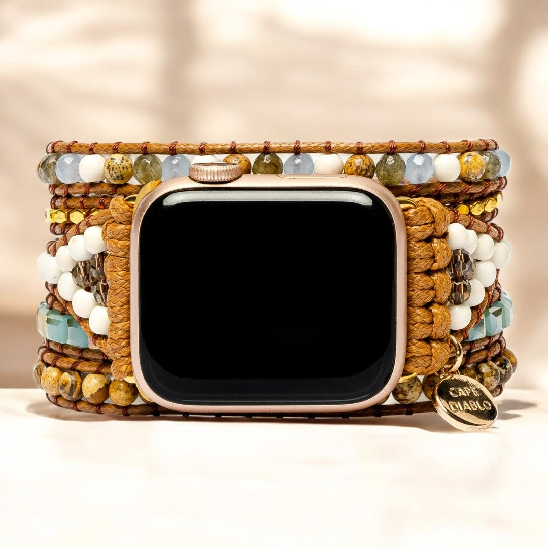 Pulseira Apple Watch em Jaspe Terra Azul