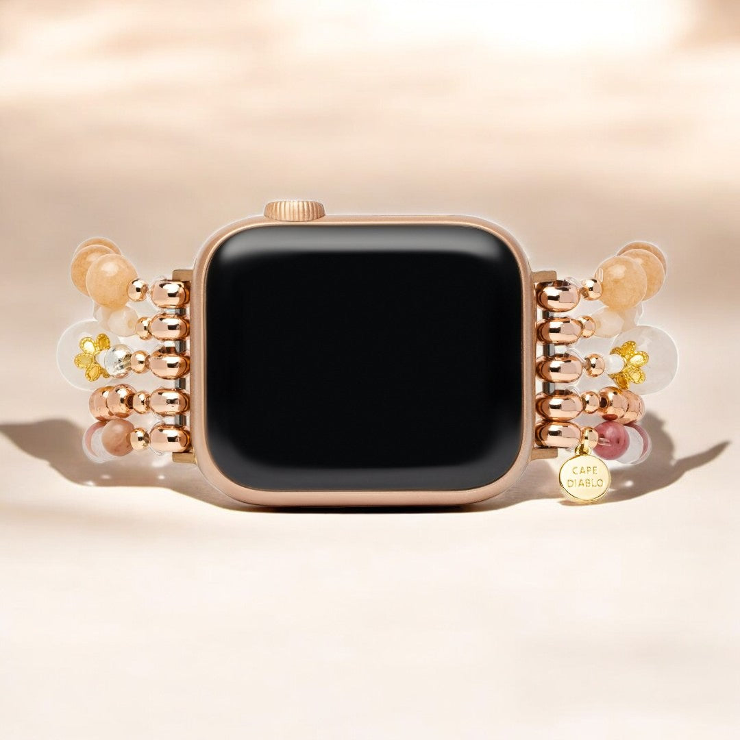 Correia elástica para Apple Watch cor rosa borgonha