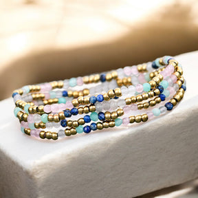 Conjunto de Pulseiras de Lápis-Lazúli e Amazonite