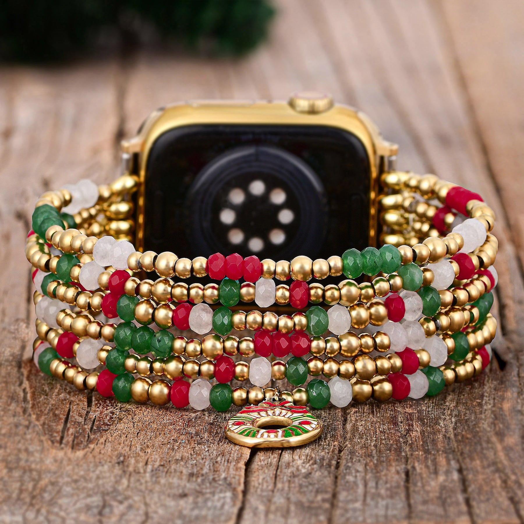 Pulseira elástica Apple Watch Golden Holly Cheer