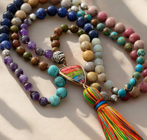 Colar com Pendente de Chakra e Tassel