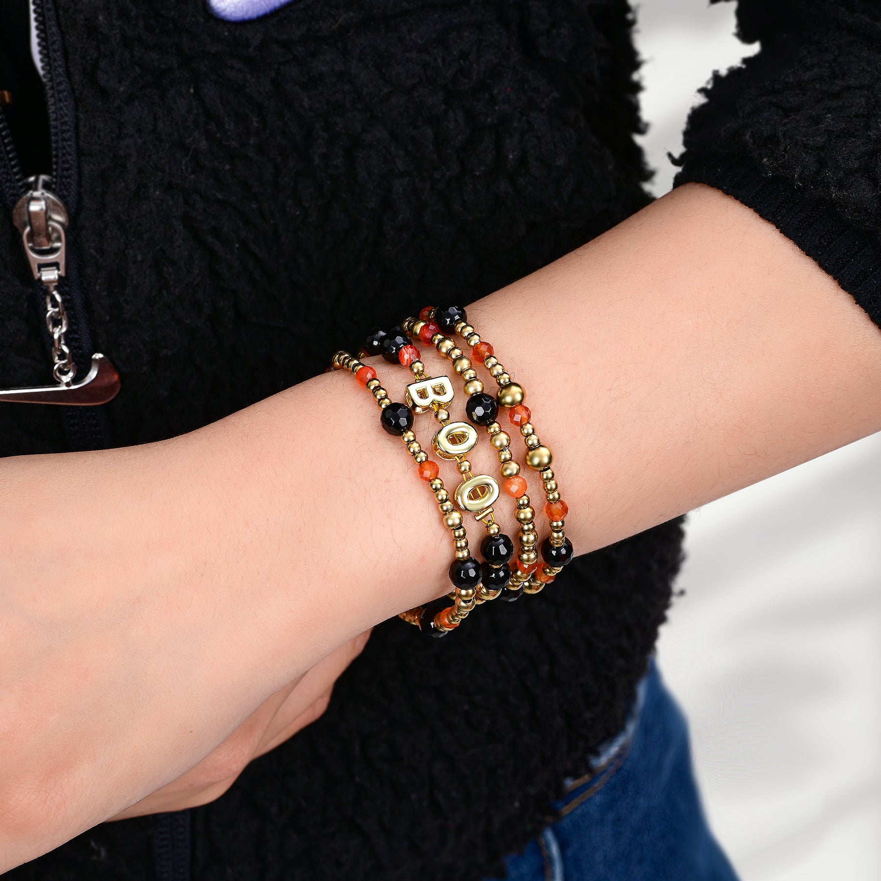 Conjunto de pulseiras brilhantes assustadoras de Halloween