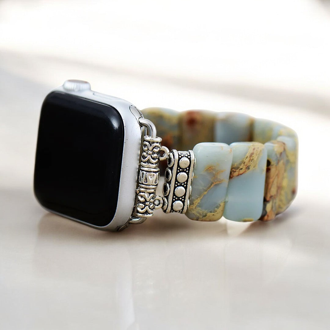 Pulseira de relógio Apple Stretch em jaspe tibetano terrestre