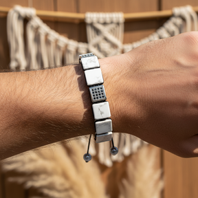 Pulseira branca de turquesa para homem