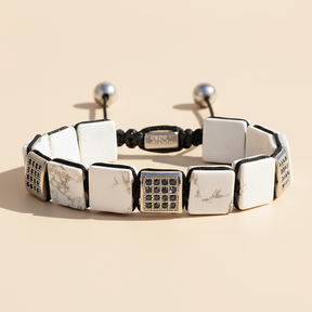 Pulseira branca de turquesa para homem