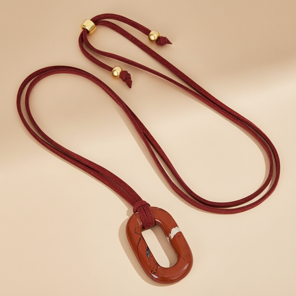 Colar Serenidade Redstone em Camurça