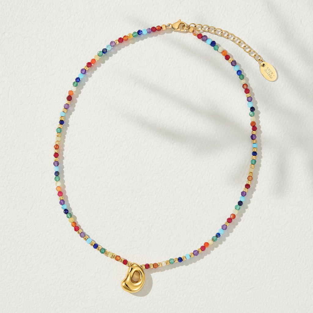 Colar Inicial Bolha Arco-íris